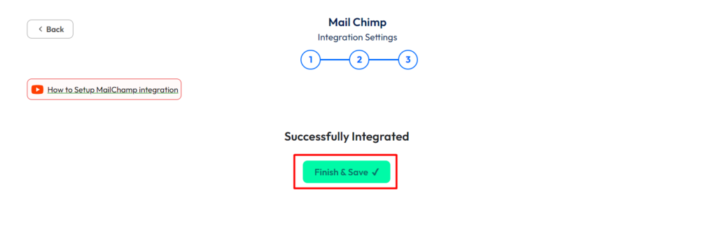 Mailchimp integration with bit form - finish and save