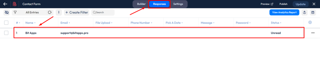 Mailchimp integration with bit form - responses