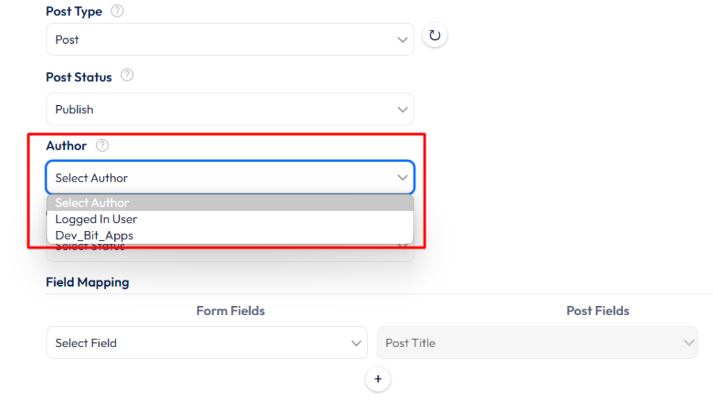 Meta box integration with bit form - author
