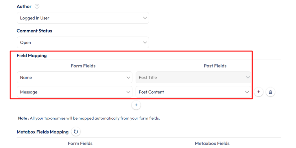 Meta box integration with bit form - field mapping