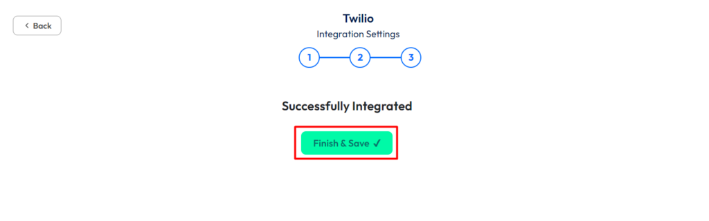 Twilio integration with bit form - finish and save