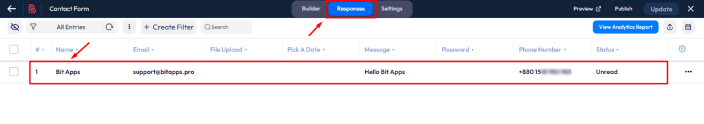 Twilio integration with bit form - integration responses