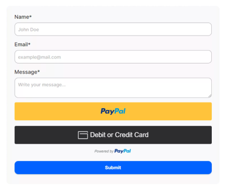 paypal payment customize