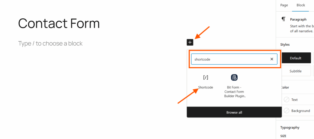 Shortcode verwenden, um Ihr Formular live zu schalten