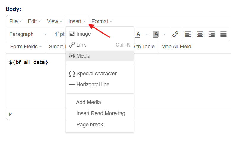 Design-E-Mail-Vorlage mit Bit-Formular