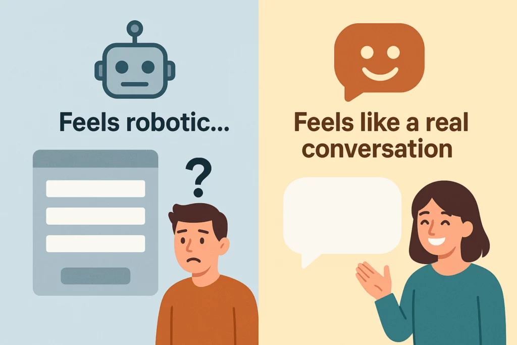 Gesprächsformen sind freundlicher als traditionelle Formen