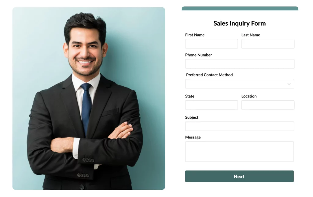 Formular für Verkaufsanfragen