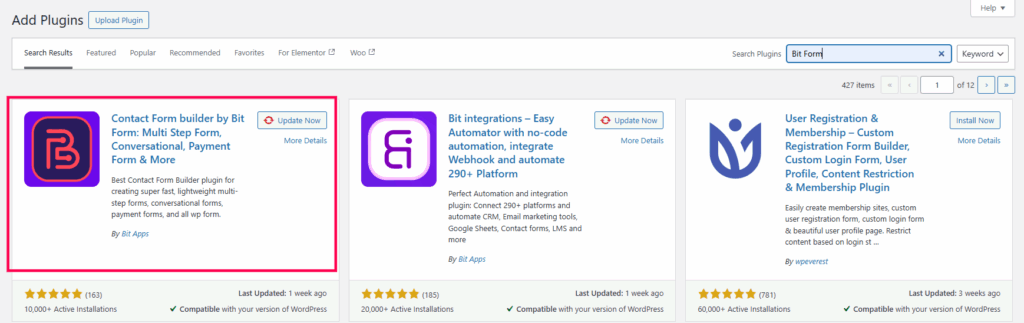 Bit Form installieren