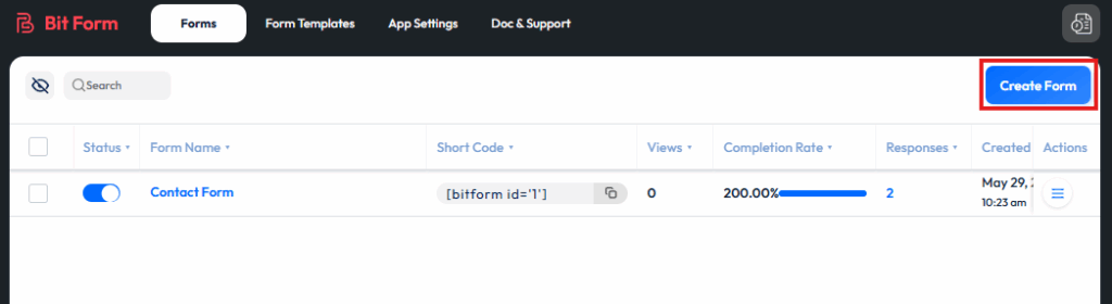 Ein neues Formular erstellen
