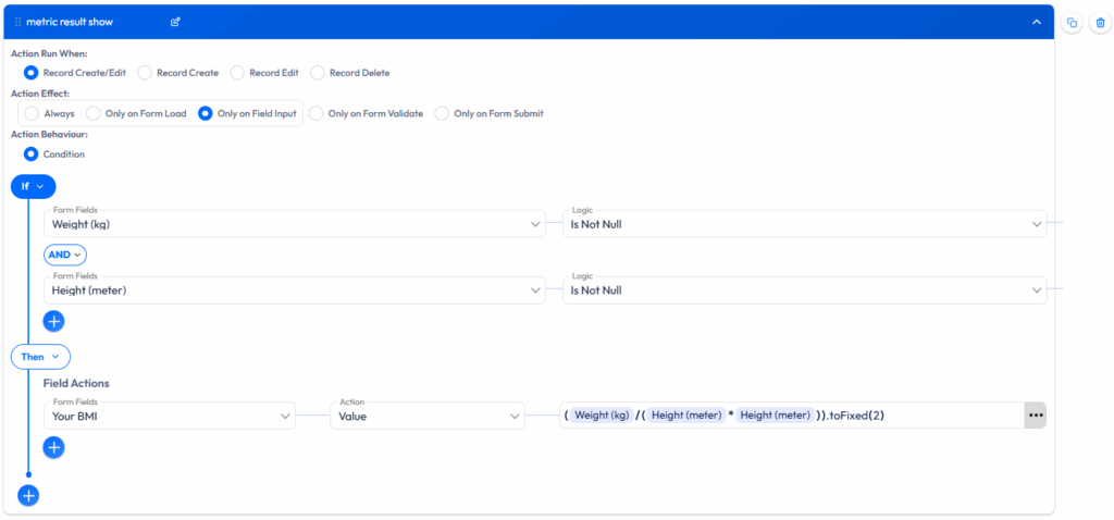 bedingte Logik für metrische Ergebnisanzeige