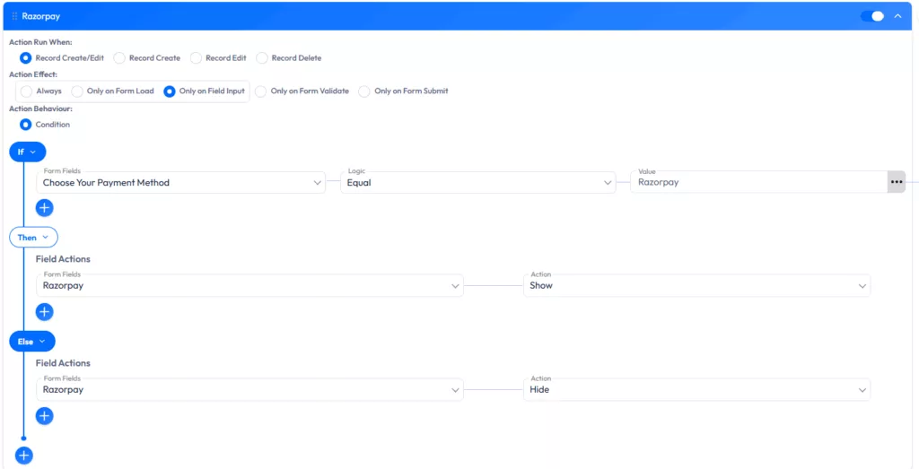 Bedingte Logik für Razorpay