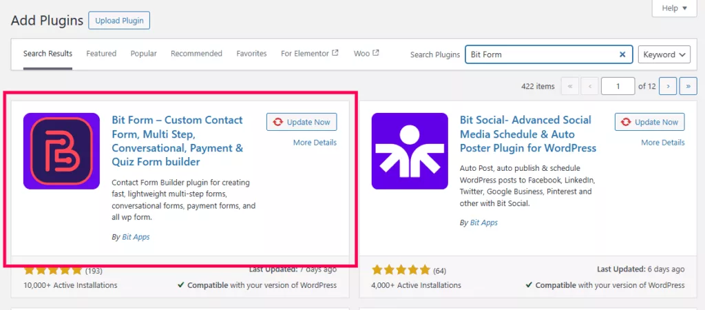 Bit Form-Plugin installieren