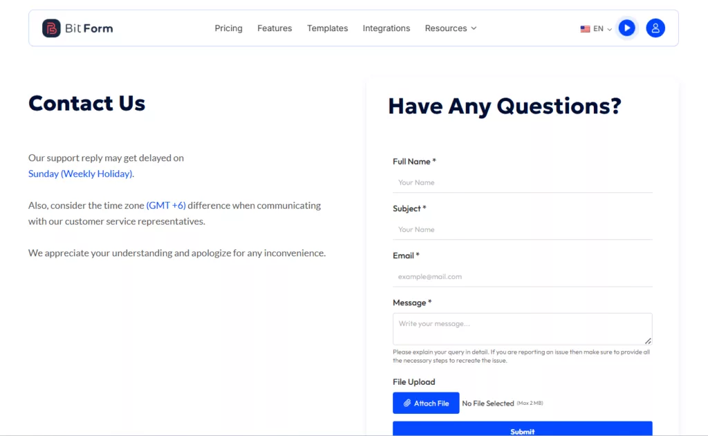 example of a well-design form