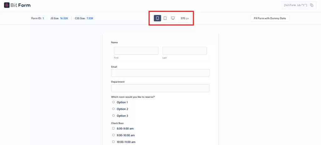 mobile responsive forms