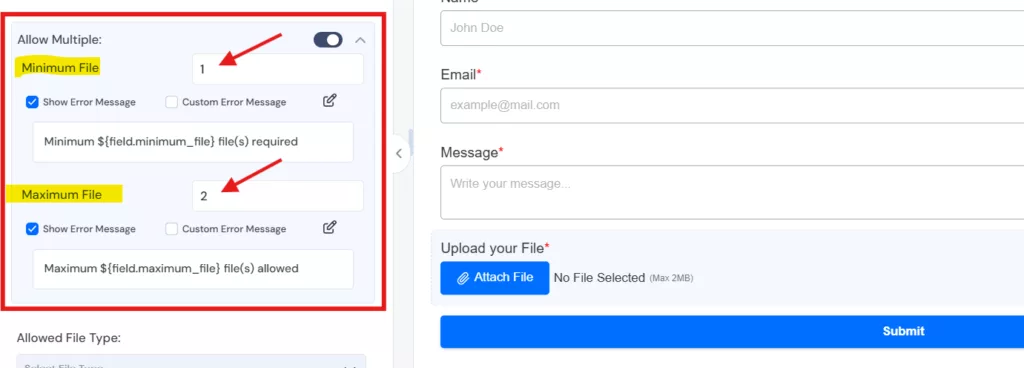allow multiple file upload