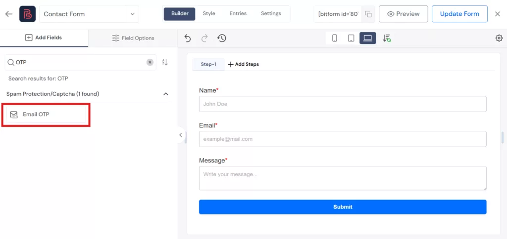 Bit Form Email OTP Form 1