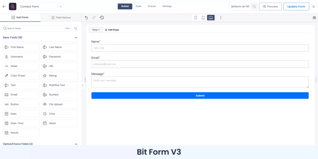 Bit Form V3 Builder