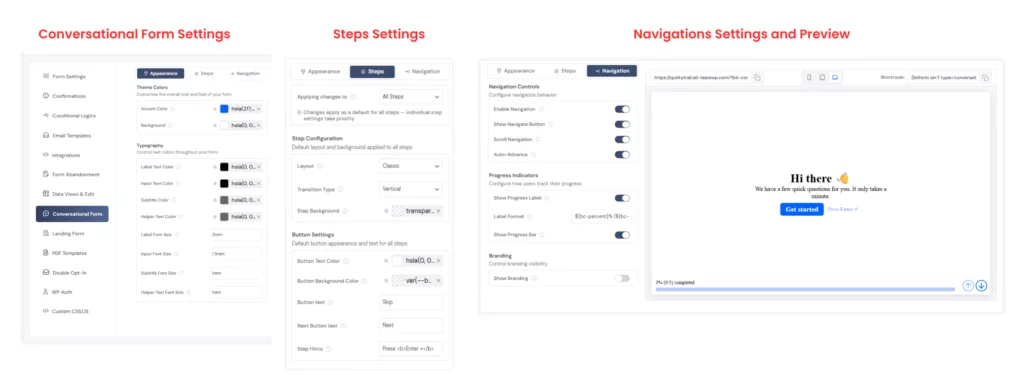 Conversational Form Features in Bit Form V3