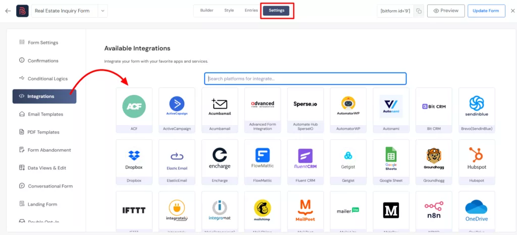 connect your form to CRM